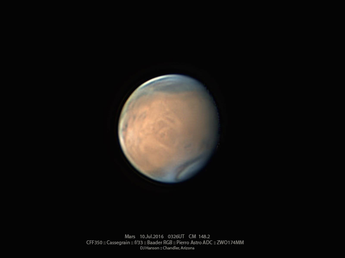 Mars Polar Cap Swirl (South Up)